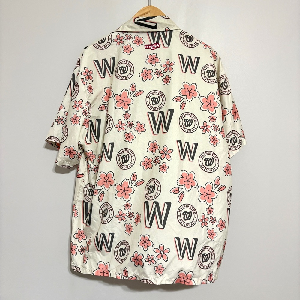 Washington Nationals City Connect Cherry Blossom Hawaiian Button Down Large - Picture 4 of 4